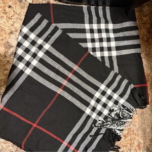 & Other Stories Black and Red Plaid Scarf